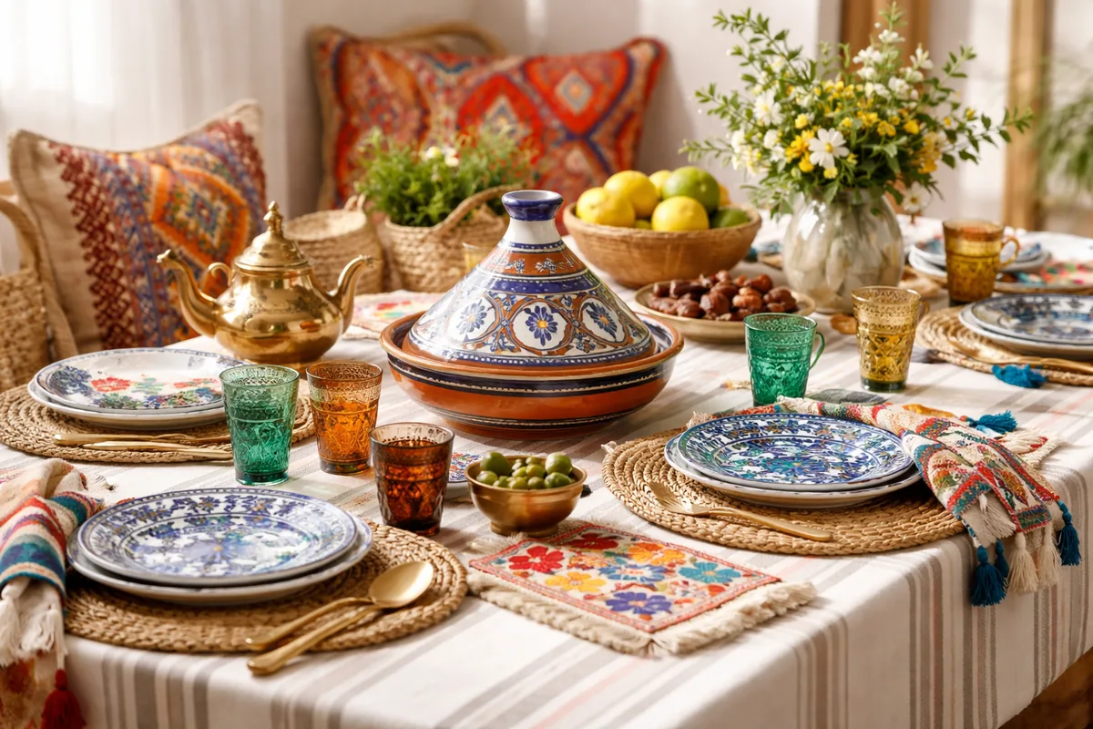 Comment décorer votre table avec de l'artisanat marocain et des textiles faits main